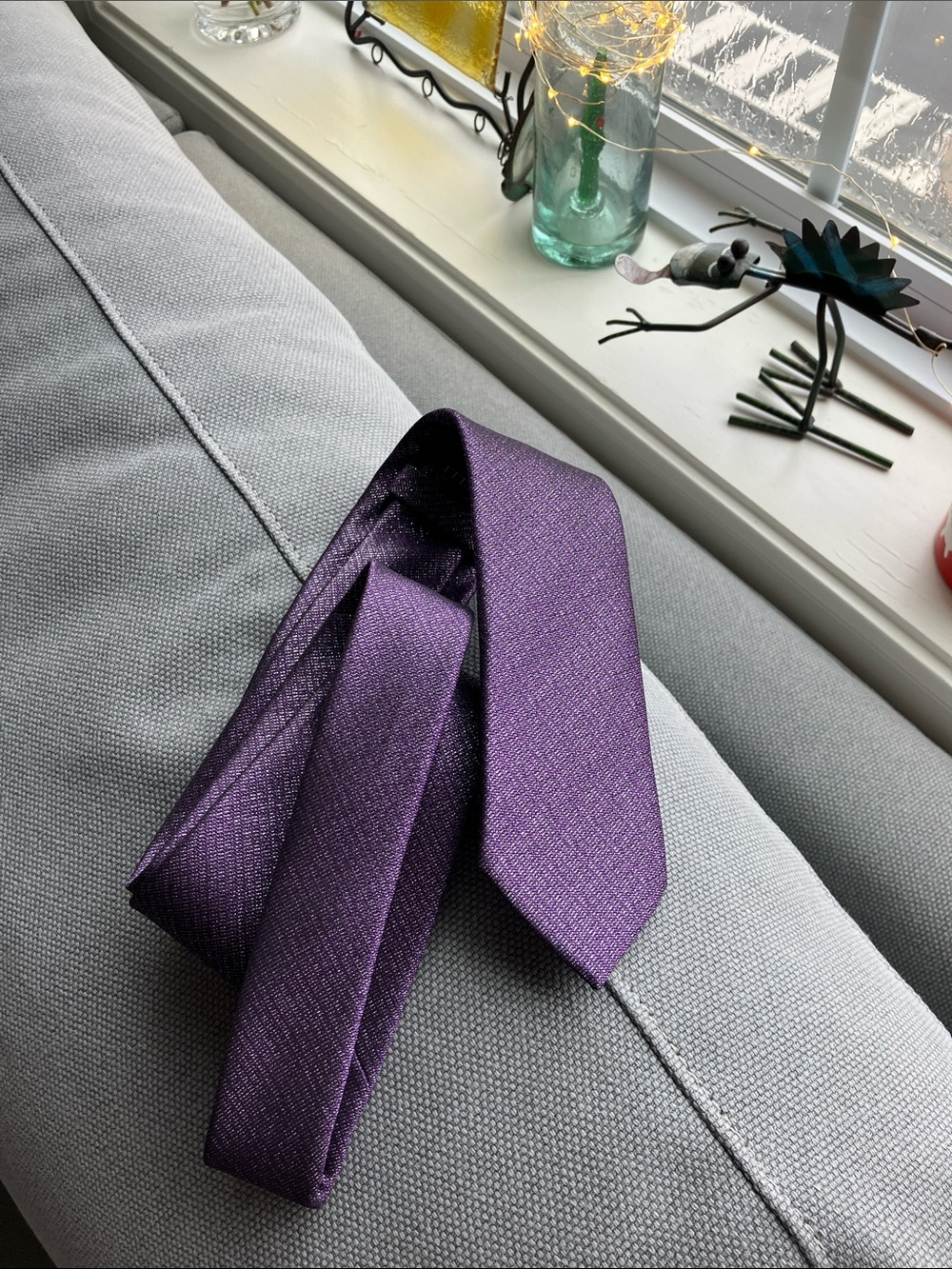 Cornelli Purple Microfiber Handmade Tie Milan Italy Shimmer Necktie 2 3/4”